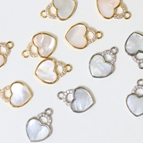 ハートバッグ / ゴールドカラー / 2個 / 真鍮 /9.9 x 14.2mm