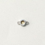 バースストーン 11月 トパーズカラー / 2個 / white gold plated / ジルコニア / 6.9×4.0ｍｍ