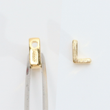 アルファベットL /1個 / SV925+14KGF / 4.7 x 6.0mm