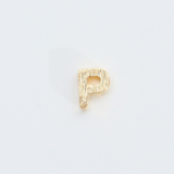 アルファベットP / 1個 / SV925+14KGF / 4.6 x 5.6mm