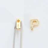 アルファベットP / 1個 / SV925+14KGF / 4.6 x 5.6mm