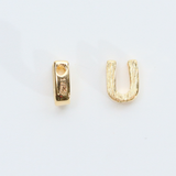アルファベットU / 1個 / SV925+14KGF / 4.7 x 6.0mm