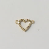 ミニダイヤモンドハート / 2個 / 真鍮 / 13.9 x 9.5mm