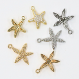 スターフィッシュ / ゴールドカラー/ 6個 / 真鍮 / 13.4 x 15.8mm