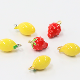 イエローレモン / ゴールドカラー/ 3個 / 真鍮 / 6.7 x 12.6mm