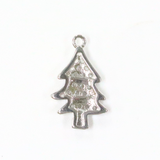 クリスマスツリー　シルバーカラー / 3個 / 真鍮 / 9.7 x 15.6mm