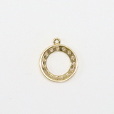 リングダイヤモンドダングル  / ゴールドカラー / 2個 / 真鍮 / 12.4 x 14.3mm