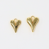 スキニーハート大 / ゴールドカラー / 4個 / 真鍮 / 11.6 x 15.3mm