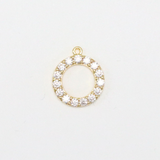 リングダイヤモンドダングル  / ゴールドカラー / 2個 / 真鍮 / 12.4 x 14.3mm