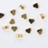 ハートビーズ / ゴールドカラー/ 5個 / 真鍮 / 7.0 x 6.5mm