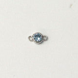 バースストーン 3月アクアマリンカラー / 2個 / white gold plated / ジルコニア / 6.9×4.0ｍｍ