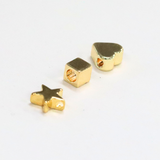 ハートビーズ / ゴールドカラー/ 5個 / 真鍮 / 7.0 x 6.5mm