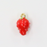 レッドストロベリー / ゴールドカラー/ 4個 / 真鍮 / 6.7 x11.4mm