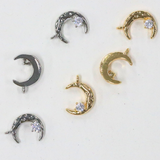 ムーン＆スター シルバーカラー / 5個 / 真鍮 / 8.8 x 12.0mm