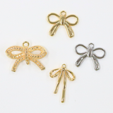 リボンタイ / ゴールドカラー / 5個 / 真鍮 / 20.3mm x 15.5mm