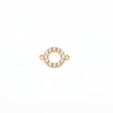 リングダイヤモンドコネクトゴールドカラー / 2個 / 真鍮 /14.8mm x 10.3mm
