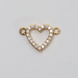 ミニダイヤモンドハート / 2個 / 真鍮 / 13.9 x 9.5mm