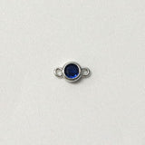 バースストーン 9月 サファイヤカラー / 2個 / white gold plated / ジルコニア / 6.9×4.0ｍｍ