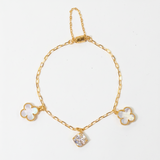 スクエアクリスタル / ゴールドカラー/ 3個 / 真鍮 / 8.9 x 11.1mm