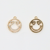 ダイヤモンドスマイル / ゴールドカラー / 2個 / 真鍮 / 13.1 x 15.0mm