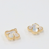 クリアーフラワー / ゴールドカラー / 3個 / 真鍮 / 11.5 x 13.4mm