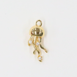 ジェリーフィッシュ / ゴールドカラー / 3個 / 真鍮 / 8.2 x 16.4mm