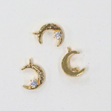 ムーン＆スター / ゴールドカラー / 5個 / 真鍮 / 8.8 x 12.0mm