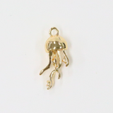 ジェリーフィッシュ / ゴールドカラー / 3個 / 真鍮 / 8.2 x 16.4mm