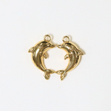 ドルフィン　ゴールドカラー / 6個 / 真鍮 / 12.5 x 20.8mm
