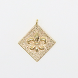 フルール・ド・リス / ゴールドカラー / 3個 / 真鍮 / 22.0 x 24.7mm