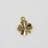 ソリッドクローバー / ゴールドカラー / 8個 / 真鍮 / 9.0 x 10.9mm