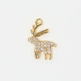 レインディアクリスタル / ゴールドカラー / 3個 / 真鍮 / 10.4 x 14.6mm