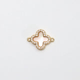 シェルダイヤクローバーゴールドカラー / 2個 / 真鍮 / 16.0 x 12.2mm