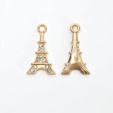 エッフェルタワー / ゴールドカラー / 3個 / 真鍮 / 12.2 x 21.7mm