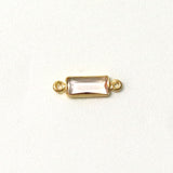 ムーンストーンスクエアコネクト ライトピーチ / 1個 / 14KGF / 12.3×3.5mm