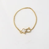 クローバーカラビナ　ゴールド / 1個 / 真鍮 / 17.9 x 10.1mm