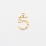 No.5 / ゴールドカラー / 2個 / 真鍮 / 10.5 x 16.7mm