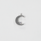 ムーン＆スター シルバーカラー / 5個 / 真鍮 / 8.8 x 12.0mm