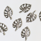 モンステラ / シルバーカラー / 3個 / 真鍮 / 12.1 x 19.8mm