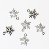 スノーフレーク / シルバーカラー / 6個 / 真鍮 / 9.8 x 11.3mm