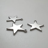 スター/シルバーカラー / 6個 / 真鍮 / 14.7*16.3mm