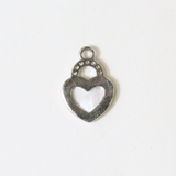 ハートバッグ / シルバーカラー / 2個 / 真鍮 / 9.9 x 14.2mm