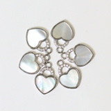 ハートバッグ / シルバーカラー / 2個 / 真鍮 / 9.9 x 14.2mm