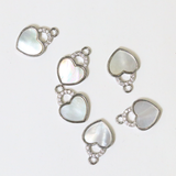 ハートバッグ / シルバーカラー / 2個 / 真鍮 / 9.9 x 14.2mm