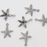 スターフィッシュ / シルバーカラー/ 6個 / 真鍮 / 13.4 x 15.8mm