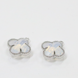 クリアーフラワー / シルバーカラー / 3個 / 真鍮 / 11.5 x 13.4mm