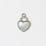 ハートバッグ / シルバーカラー / 2個 / 真鍮 / 9.9 x 14.2mm