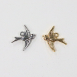 スワロー / ゴールドカラー/ 5個 / 真鍮 / 16.5 x 11.4mm