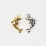 ドルフィン / シルバーカラー / 6個 / 真鍮 / 12.5 x 20.8mm