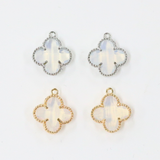 クリアーフラワー / シルバーカラー / 3個 / 真鍮 / 11.5 x 13.4mm